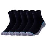 Jzy Qzn Mens Trainer Socks Black Copper Added Quarter Ankle Socks Anti-Blister Sports Socks Breathable Cotton Performance Running Socks 5 Pairs Blue