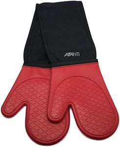 Avanti Silicone Double Oven Mitts, Red