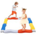 Sensory Balance Beam for kids Autism Toddler Stepping Stones Promote Coordination and Balance, Non-Slip Textured Surface & Rubber Pads (Blue)
