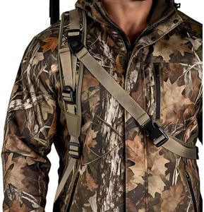 PEAKPROWESS Stalker Sling for Rifle, Shotgun & Crossbow, Tactical Hands-Free with Removable Swivels, Quick Release & Crossbody Stabilizing Cord, Universal Neoprene Padded Outdoor Hunting Strap (Camo)