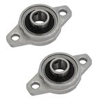 sourcingmap FL001 12mm Bore Zinc Alloy 2-Bolt Self-aligning Flange Mounted Ball Bearing 2pcs