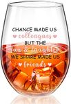 Colleagues Stemless Wine Glass, 17 oz Coworker Friend BFF Present for Funny Coworkers Going Away Employees Leaving Farewell Retirement Party Thank You Birthday Present Christmas Decor