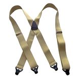 Hold-Ups® Tan Snow Ski Suspenders 1 1/2" X-back with Patented Gripper Clasp