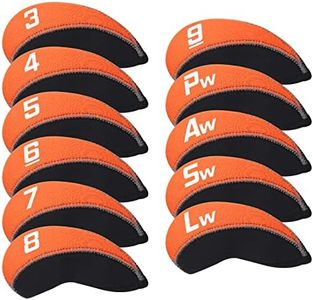 CRAFTSMAN GOLF 11pcs/Set Neoprene Iron Headcover Set with Large No. for All Brands Titleist,Callaway,Ping,Taylormade,Cobra Etc. (Orange & Black)