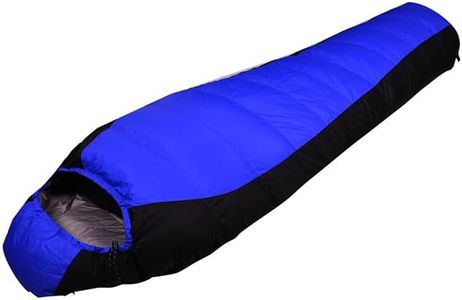 Mummy Sleeping Bag 1500g White Duck Down Waterproof Outdoor Hiking Camping -15℃ (Blue)