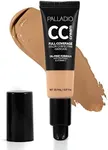 Palladio Full-Coverage Color Correction CC Cream, Oil-Free with Peptides & Vitamin C, Buildable Foundation Coverage (Tan 40W, Warm Undertone),0.87 Fl Oz (Pack of 1)