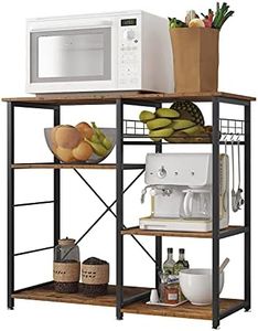 soges 3-Tier Kitchen Baker's Rack Utility Microwave Oven Stand Storage Cart Workstation Shelf, Rustic Brown W5s-FG