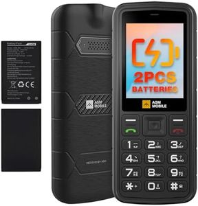 AGM M9 Rugged Basic Cell Phone, 4G Feature Phone, Simple Mobile Phones, IP68/IP69K Waterproof, Drop-Proof, Large Buttons, Large Font, Speed Dial, 3 Card Slots, FM Radio, Flashlight, 2PCS Batteries