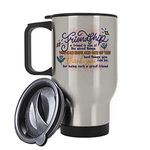 A Friend is One of The Nicest Things The Best Friendship Gift to Friends Bestie Long Distance Friends Gift Travel Mug Coffee/Tea Mug/Cup. (Silver)