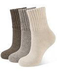 CLOSEMATE Womens Winter Boots Socks Warm Thick Gift for Women Thermal Full Cushioned Crew Socks 3 Pairs(Coffee Assorted-001)