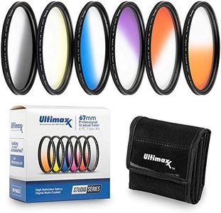 Ultimaxx 82MM Professional Six Piece Gradual Color Filter Kit (Orange, Yellow, Blue, Purple, Red, Grey) for Camera Lens with 82MM Filter Thread and Protective Filter Pouch