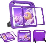 BMOUO Kids Case for iPad 6th/5th Generation (iPad 9.7-inch, 2017/2018), iPad 9.7/Air 2 Case with Screen Protector, Shockproof Handle Stand iPad 6th 5th Generation Cas e for Kids, Purple