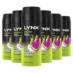 Lynx Epic Fresh grapefruit & tropical pineapple deodorant Bodyspray 48 hours of odour-busting zinc tech 150 ml pack of 6