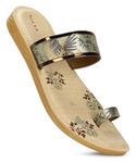 PARAGON PUK7019L Women's Green - Beige Sandals | Stylish Slip on Flat Sandals with Cushioned Soles and Durable Construction | Comfortable Everyday Sandals for Outdoor Use