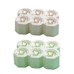 JinRu BaoHua Ring Popsicle Molds 12 Pcs Silicone Popsicle Molds BPA Free Reusable Popsicle Molds Easy Take Off Popsicle Maker (beige green)