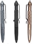 Axmerdal Pack of 3 Aircraft Aluminum Tactical Pen Tungsten Steel Tip Outdoor Survival Tool Emergency Glass Breaker in Car