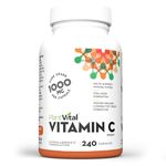 PlantVital Vitamin C 1000mg MAXIMUM STRENGTH -Vit C Supplements helps support immune system, collagen and connective tissue formation - Stronger bones, teeth and gums - 8 Months Supply - 240 Capsules