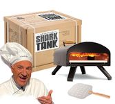 Bertello Outdoor Pizza Oven Black + Pizza Peel Combo. Wood Fire Portable Brick Oven - Portable Pizza Maker. As Seen on SHARK TANK