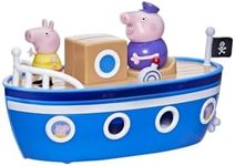 Peppa Pig Grandpa Pig’s Cabin Boat Preschool Toy: 1 Figure, Removable Deck, Rolling Wheels, for Ages 3 and Up