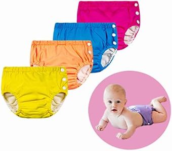 Chinmay Kids Baby Swim Diaper Waterproof Reusable Leakproof Adjustable Infant Pool Pant Boys Girls Swimsuit, Age Group - (4 Months - 3 Years), 4 Count
