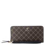 NINE WEST linnette Zip Around Wallet with Wristlet, Brown Black Logo, Brown Black Logo