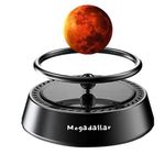 MEGADALLAR Solar Powered Rotating Levitating Planet Car Air Freshener, Car Accessories For Dashboard, Oil, Pack Of 1