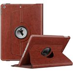 Fintie Rotating Case for iPad 9th Generation (2021) / 8th Generation (2020) / 7th Gen (2019) 10.2 Inch - 360 Degree Rotating Protective Stand Cover with Pencil Holder, Auto Wake Sleep, Brown