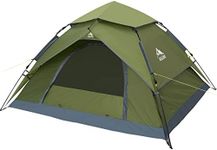 AGLORY 4 Person Instant Pop Up Tent Portable Automatic Tent Waterproof and Windproof with Rainfly for Family Camping, Traveling, Hiking, Picnicing(Green)