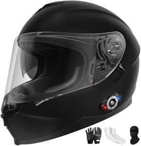 Full Face FreedConn Motorcycle Helmet Bluetooth 5.0 Integrated 2 Way Intercom DOT FMVSS-218 Rated Motorbike Helmet Communication with Dual Visor MP3 for Men Women New EPS