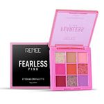 RENEE Fearless Eyeshadow Palette - Pink 12gm, Shimmery and Matte Vibrant Shades, Travel Friendly, Long Lasting, Non Creasing, Easy-to-blend & Build Up for Eye-catching Look of Glamorous Smoky Eye