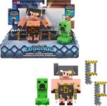 Mattel Minecraft Toys, Legends 3.25-inch Action Figures 2-Packs, Each with Attack Action and Accessory, Collectible Gift for Kids