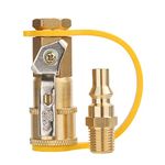 Solimeta 1/4" RV Propane Quick Connect Adapter, Propane or Natural Gas Quick Connect or Disconnect Kit, Hex Air Hose Fitting with Shutoff Valve