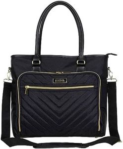 Kenneth Cole unisex adult Chelsea Chevron 15" & Tablet Business W/ Removable Shoulder Strap Laptop Tote, Black, 15 Laptop Tote US