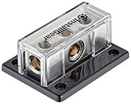 InstallGear 0/2/4 AWG Gauge Power Distribution Block 1/0 Gauge In to (2) 4/8 Gauge Out