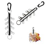 10 Inch Handmade Cheer Bows Holder 2 Pack & 16 Lobster Clasp (Black & White)