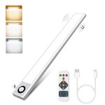 ALUSSO Under Cabinet Lights 2+1 Sensor Modes, 30cm Stepless Dimming Color Temperature & Brightness USB Fast-Charge Cupboard Lights with Magnetic Sticker for Wardrobe/Bedroom (1)