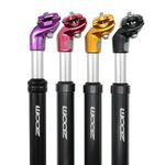 DJC Bike Suspension Seatpost Shock Absorber Damper Post 27.2 30.9 31.6 mm, Lightweight Aluminum Body (Golden Head, 30.9mm)