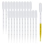 100 Pcs Plastic Transfer Pipettes, 5ml Calibrated Dropper Transparent Graduated Pipette Measuring Pipettors for Transferring Essential Oils Perfume Paints DIY Art and Science Laboratory (5ml)