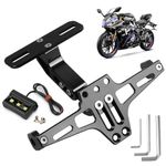 LYPPUL Motorcycle License Plate Bracket, Motorbike Tail Tidy Universal,Adjustable Angle Motorcycle Fender Eliminator with License Plate Lighting Holder, Motorcycle Number Plate Frame