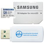 Samsung Evo Plus 128GB Micro SDXC Memory Card Class 10 A2 UHS-I U3 Works with Android Phones - Galaxy A51, A50, A40, A30 (MB-MC128KA) Bundle with (1) Everything But Stromboli MicroSD & SD Card Reader