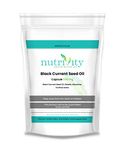 Blackcurrant Seed Oil 500mg SoftGel Omega-3, 6, and 9 Fatty Acids Healthy Skin and Hair Natural Anti-Inflammatory for Joint Pain Relief and Immune Support Manufactured in The UK by Nutrivity