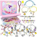 Hmeuest 166 Pcs Charm Bracelet Making Kits, Jewellery Making Kit for Girls, DIY Craft Charms Bracelets Jewelry Making Supplies for Kids, Easter Gifts for Kids, Girls Toys Age 6 7 8 9 10