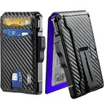 Tisoutec Wallet for Men - with Money Clip Slim Leather Slots Credit Card Holder RFID Blocking Bifold Minimalist Wallet with Gift Box,Orange (Blue)