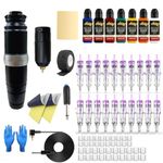 Tattoo Machine Pen Kit – Cartridge Tattoo Gun for Professional Artists & Beginners Full Rotary Tattoo Kit with Power Supply