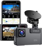 Kingslim D1 Pro 2K Dash Cam Front and Inside with Wi-Fi GPS - 2K/1080P Dual Car Camera Driving Recorder, Super Night Vision with 340° Wide Angle, 24H Parking Monitor (No Card)