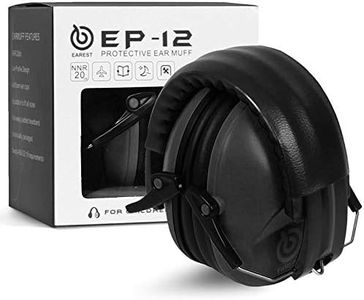 EAREST Noise Reduction Safety Earmuffs NRR 20dB Professional Hearing Protection Folding-Padded Ear Cups Shooting Hunting Protection with Carrying Bag for Kids Baby (Black)