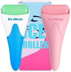 2 Pack Ice Rollers for Face, Eyes and Whole Body Relief, Face Roller Skin Care Tool for Migraine Relief and Blood Circulation (Green+Pink)