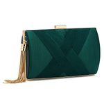 ZOUIQSS Women Clutch Bag Evening bag Fringed Evening Handbag,Lady Party Wedding Clutch Purse Chain Shoulder Cross Body Bag(Green)