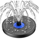 SZMP Solar Fountain 2024 Upgrade, 3.5W Solar Powered Bird Bath Fountains with Flower, Outdoor Water Feature Solar Fountain Pump with 7-in-1 Nozzles, 4 Fixed Pipes for Humingbirds, Garden, Pool, Pond