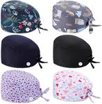 Geyoga 6 Pcs Bouffant Scrub Caps Wo